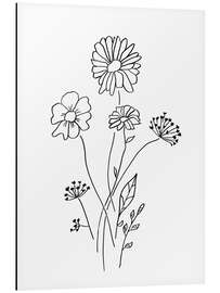 Tableau en aluminium Bouquet de fleurs minimaliste