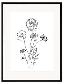 Gerahmter Kunstdruck Minimaler Blumenstrauß