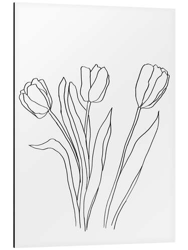 Tableau en aluminium Tulipes minimalistes