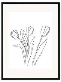 Gerahmter Kunstdruck Minimale Tulpen