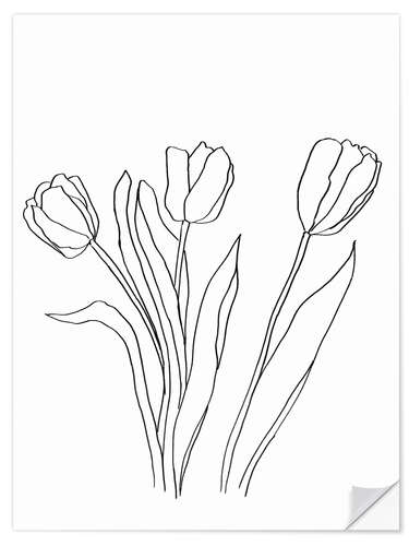 Sticker mural Tulipes minimalistes