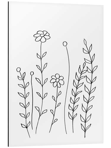 Aluminium print Minimal   Flowers and Leaves 2