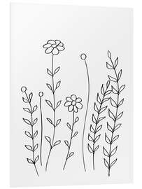 Foam board print Minimal   Flowers and Leaves 2