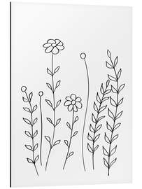 Magnettafel Minimale Blüten und Blätter 2