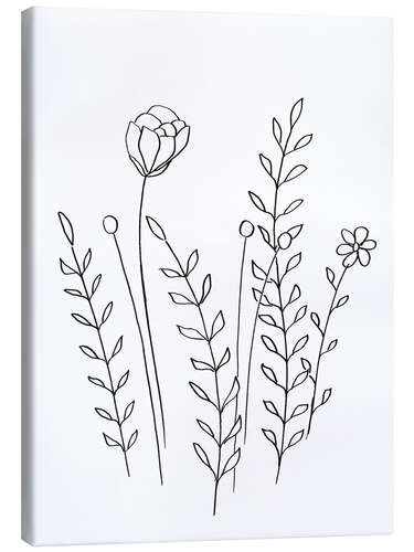 Canvas print Minimal   Flowers and Leaves 1