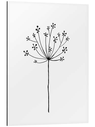 Aluminium print Minimal dandelion