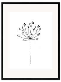 Plakat artystyczny premium w ramie Minimal dandelion