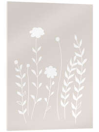 Acrylglasbild Skandi Blumen und Blätter 2 - Mantika Studio