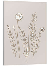 Aluminium print Skandi flowers