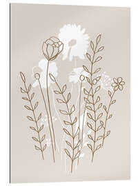 Tableau en plexi-alu Bouquet de fleurs scandinave 1