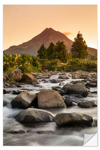 Sticker mural Mont Taranaki au lever du soleil, Nouvelle-Zélande