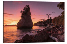 Alubild Cathedral Cove bei Sonnenaufgang