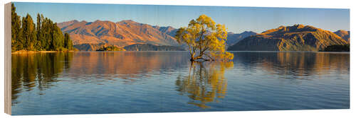 Hout print Lake Wanaka at sunrise