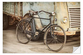 Muursticker Ancient bicycle in an old factory