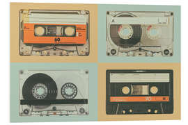 Foam board print Retro styled audio compact cassettes