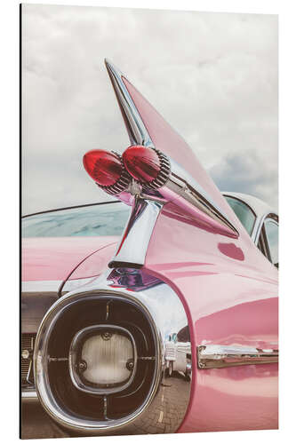 Print på aluminium The pink American classic car