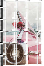 Magnettafel Der rosafarbene amerikanische Oldtimer