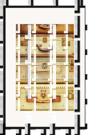 Gerahmter Kunstdruck Vintage Reisekoffer