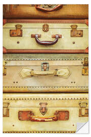 Wall sticker Stack of ancient travel suitcases