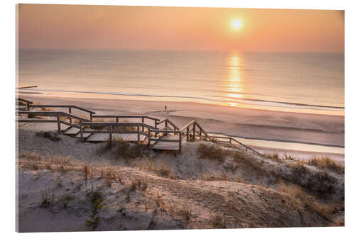 Quadro em acrílico Pôr do sol solitário em Sylt