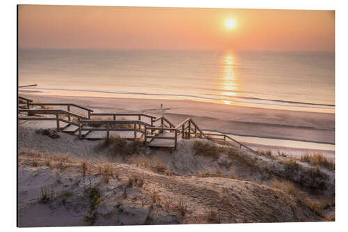 Tableau en aluminium Coucher de soleil paisible à Sylt