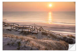 Selvklebende plakat Lonely sunset on Sylt