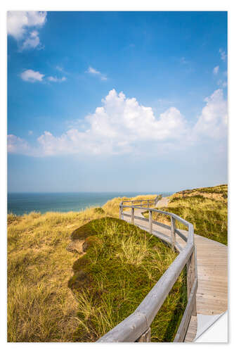 Selvklebende plakat Sylt path in the dunes