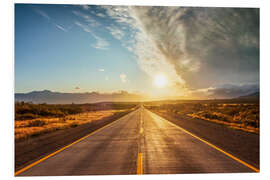 Foam board print Fin Del Mundo street in Patagonia