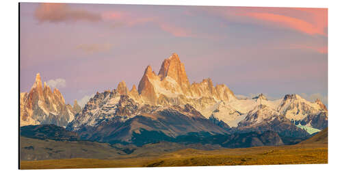 Aluminium print Fitz Roy at sunrise in Patagonia