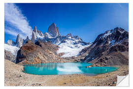 Wandsticker Fitz Roy und Laguna de Los Tres in Patagonien - El Chalten