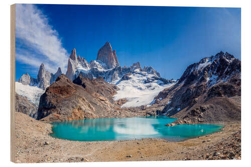 Cuadro de madera Fitz Roy y Laguna de Los Tres en Patagonia - El Chalten