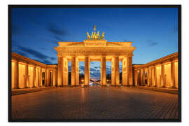 Gerahmter Kunstdruck Brandenburger Tor zur blauen Stunde