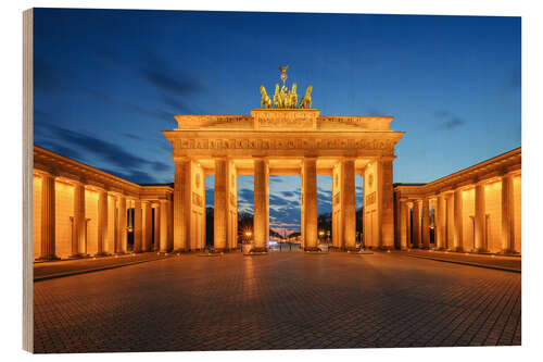 Holzbild Brandenburger Tor zur blauen Stunde