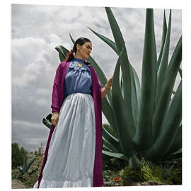 Foam board print Frida Kahlo in the garden