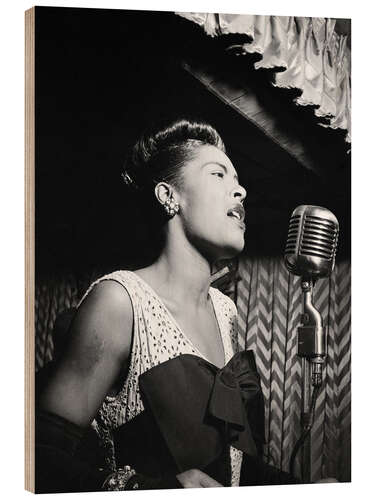 Wood print Billie Holiday