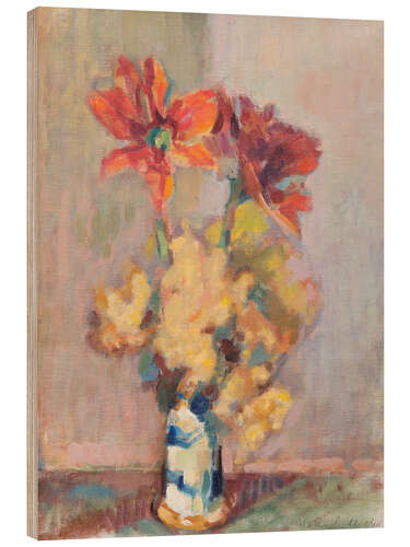 Tableau en bois Fleurs dans un vase