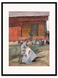 Framed art print Sewing woman