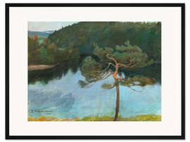 Gerahmter Kunstdruck Kiefer am Ufer