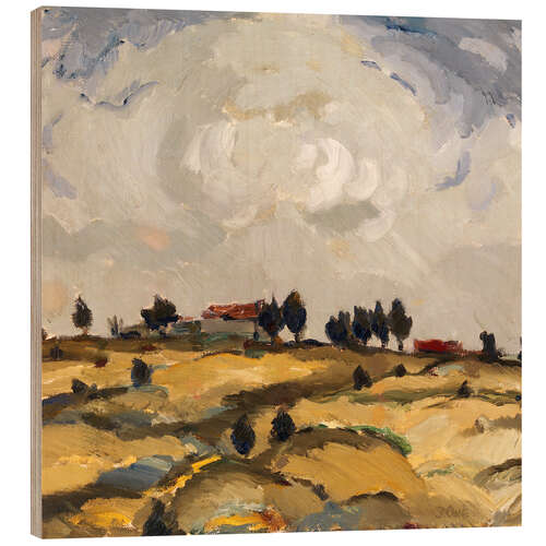 Cuadro de madera Autumn Landscape with Clouds