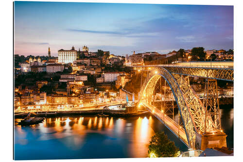 Gallery print Ponte Dom Luís I at night, Porto