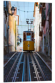 Acrylic print Yellow cable car in Lisbon