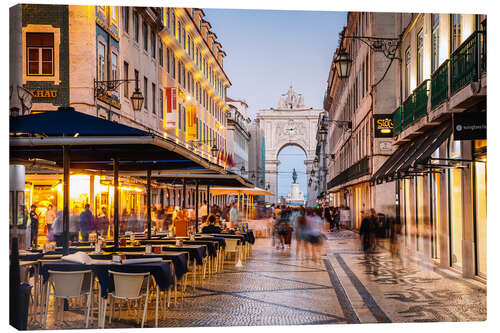 Canvas print Lisbon at night, Portugal