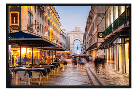 Gerahmter Kunstdruck Lissabon in der Nacht, Portugal