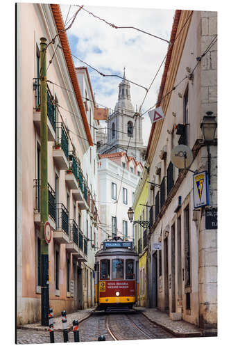 Aluminium print Tram in Lisbon old town