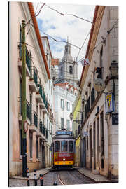 Aluminium print Tram in Lisbon old town