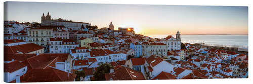 Canvas print Sunrise over Lisbon, Portugal