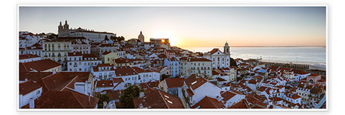 Poster Sunrise over Lisbon, Portugal