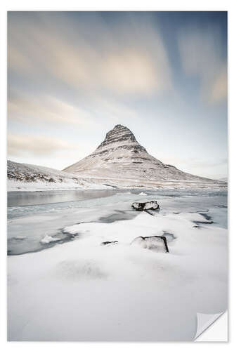 Sticker mural L’hiver à Kirkjufell, Islande