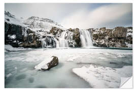 Sisustustarra Waterfall in winter, Iceland