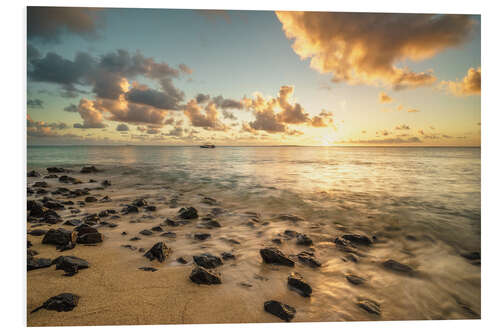 Foam board print Sunset on the beach, Mauritius